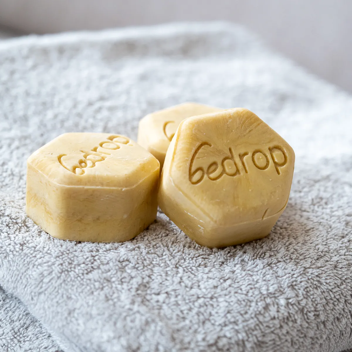 3er-Shampoo-Handtuch-Wabenform-gelb-bedrop